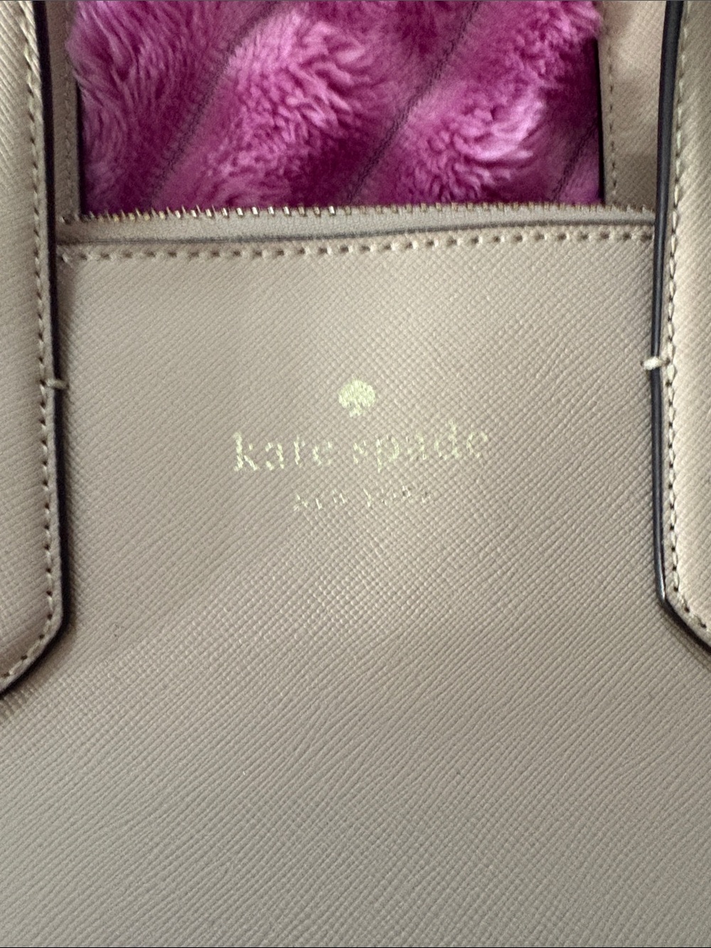kate spade light taupe saffiano dome satchel with matching wallet - Picture 2 of 5